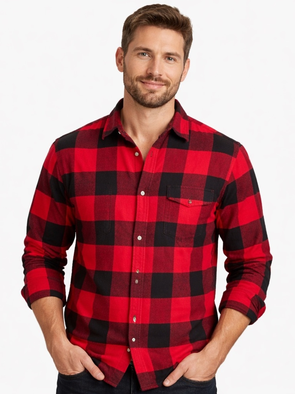 Hobbs Creek Buffalo Plaid Flannel Shirt